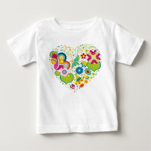 花のハート ベビーTシャツ (正面)