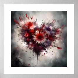 花のハート ポスター