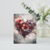 花のハート ポストカード (スタンド正面)