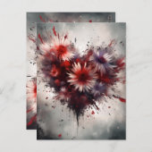 花のハート ポストカード (正面/裏面)