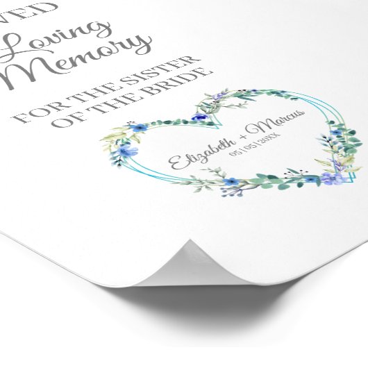 花のハート 愛する記憶の予約席 ポスター (角)