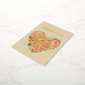 花のハート 母の日のカスタム ホリデー カード (回転した状態)