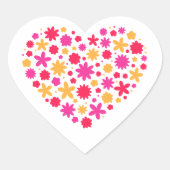 花のハート – 花愛好家のための素敵な贈り物 ハートシール (正面)