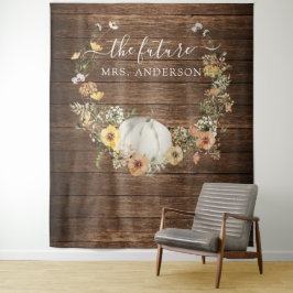 花のハーベスト パンプキン ウェディング バックドロップ フォトブース タペストリー