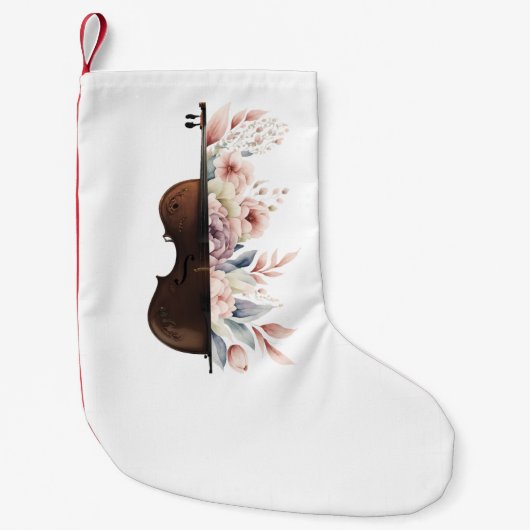 花のバイオリン。 スモールクリスマスストッキング (正面)