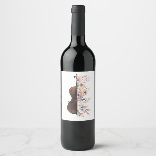 花のバイオリン。 ワインラベル (正面)