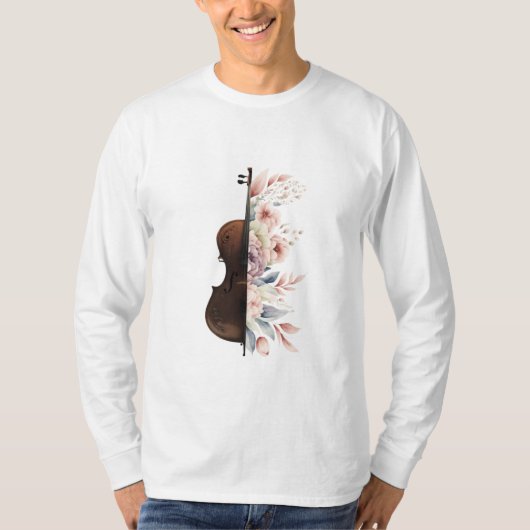 花のバイオリン。 Tシャツ (正面)