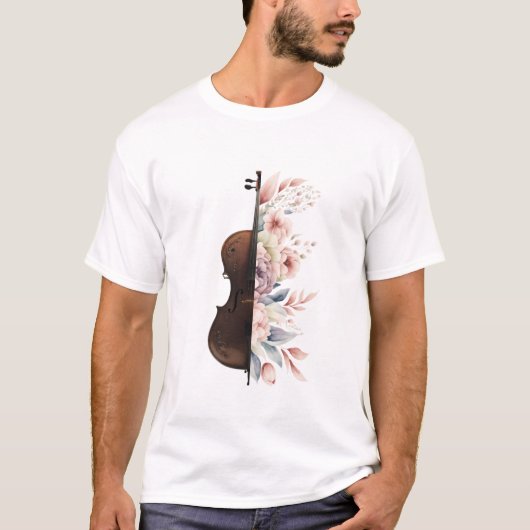 花のバイオリン。 Tシャツ (正面)