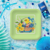 花のバスケットの復活祭の雛パーティー ペーパープレート (パーティー)