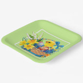 花のバスケットの復活祭の雛パーティー ペーパープレート (傾斜あり)