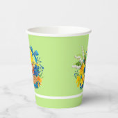 花のバスケットの復活祭の雛パーティー 紙コップ (左)