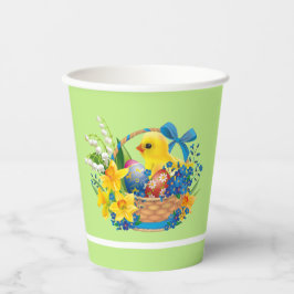 花のバスケットの復活祭の雛パーティー 紙コップ