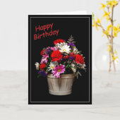 花のバスケット カード (黄色い花)