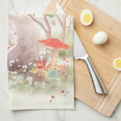 花のバニー キッチンタオル (四つ折り)