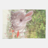 花のバニー キッチンタオル (横)