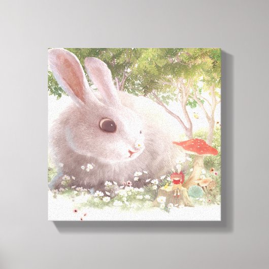 花のバニー キャンバスプリント (正面)