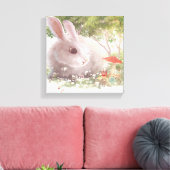 花のバニー キャンバスプリント (インサイチュ (リビング))