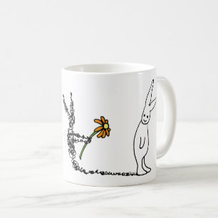 花のバニー コーヒーマグカップ