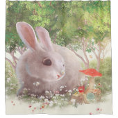 花のバニー シャワーカーテン (正面)