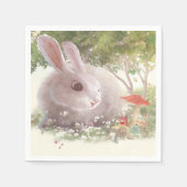 花のバニー スタンダードカクテルナプキン (正面)