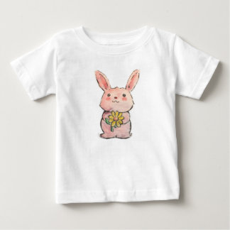 花のバニー ベビーTシャツ
