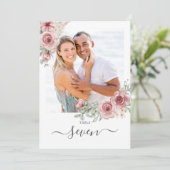 花のバラの写真テーブルナンバー 招待状 (スタンド正面)