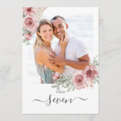 花のバラの写真テーブルナンバー 招待状 (正面)