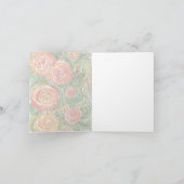 花のバラの水彩画の白いカード カード (内部)