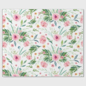 花のバラパターン ラッピングペーパー (フラット)