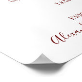 花のバラ ウェディング ドリンク メニュー サイン (角)