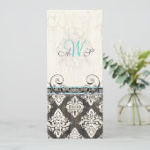 花のバラ＆コーラリリーの写真結婚式 招待状 (スタンド正面)