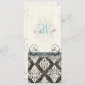 花のバラ＆コーラリリーの写真 ウェディング 招待状 (正面/裏面)