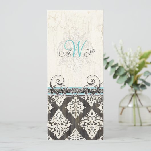 花のバラ&コーラ・リリーの写真結婚式 招待状 (スタンド正面)