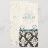 花のバラ＆コーラ・リリーの写真 ウェディング 招待状 (正面/裏面)