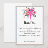 花のバレエダンサー 誕生日ありがとうカード 招待状 (正面/裏面)