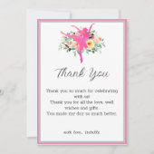 花のバレエダンサー 誕生日ありがとうカード 招待状 (正面)