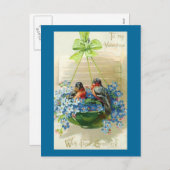 花のバレンタインの鳥へ シーズンポストカード (正面/裏面)