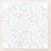 花のバレンタインパターン ガラスコースター (裏面)