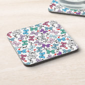 花のバレンタインパターン コースター (左側)