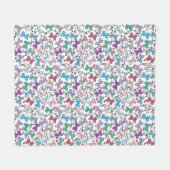 花のバレンタインパターン フリースブランケット (正面(横))