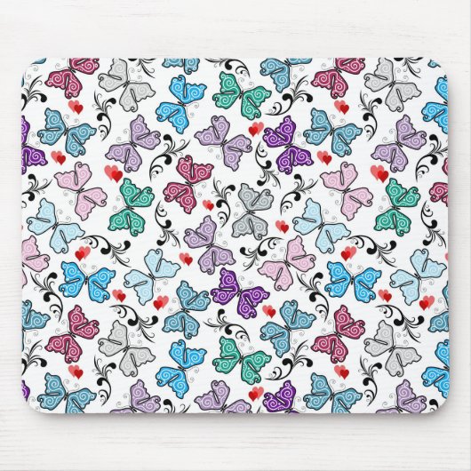 花のバレンタインパターン マウスパッド (正面)