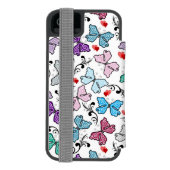 花のバレンタインパターン INCIPIO iPhoneウォレットケース (フォリオ裏面)