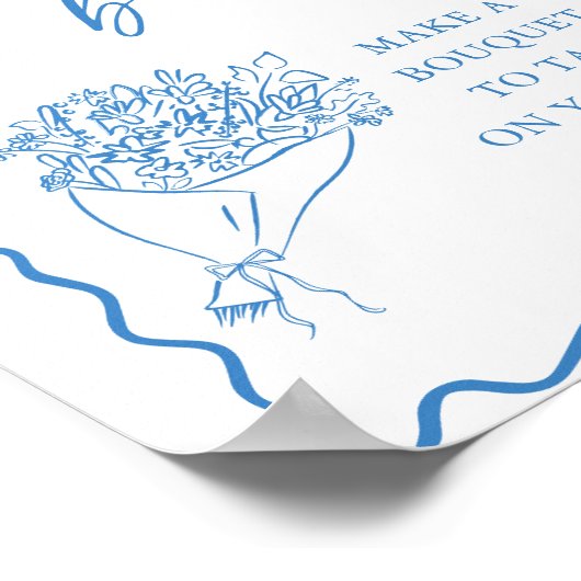 花のバーサイン、農家市場ブライダルシャワー ポスター (角)