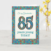 花のバースデー・カード祖母85年の若者の カード (黄色い花)
