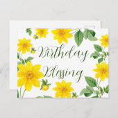 花のバースデー・ブレッシング・ポストカード ポストカード (正面/裏面)