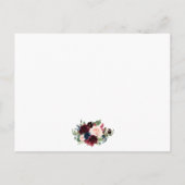 花のバーズガンディーブルー結婚式詳細挿入カード ポストカード (裏面)