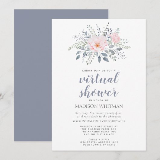 花のバーチャルシャワー 招待状 (正面/裏面)
