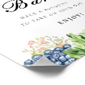 花のバー市場から新鮮なブライダルシャワー標識 ポスター (角)