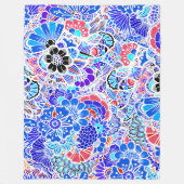 花のパタモダンーン フリースブランケット (正面)