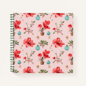 花のパターンのノート ノートブック (正面)